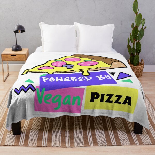 Item preview, Retro Vegan Vegetarian , Powered by Vegan Pizza , Fun 90's Vegan designed and sold by DevlynnDesigns.