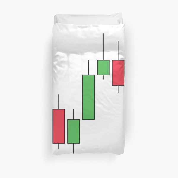stock chart, japanese candles. currencies exchange market trading Duvet Cover