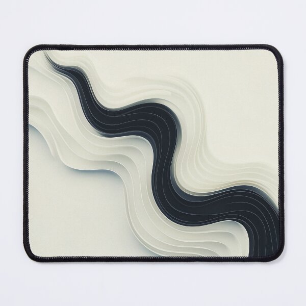 Item preview, Abstract black and white wave design on light background designed and sold by EcoMinimalArt.