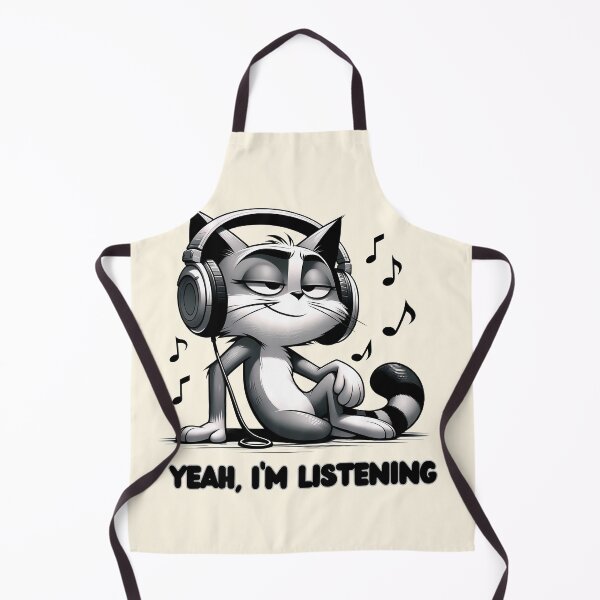 Item preview, Yeah I'm Listening Cool Cat Illustration designed and sold by Dream-Fab.