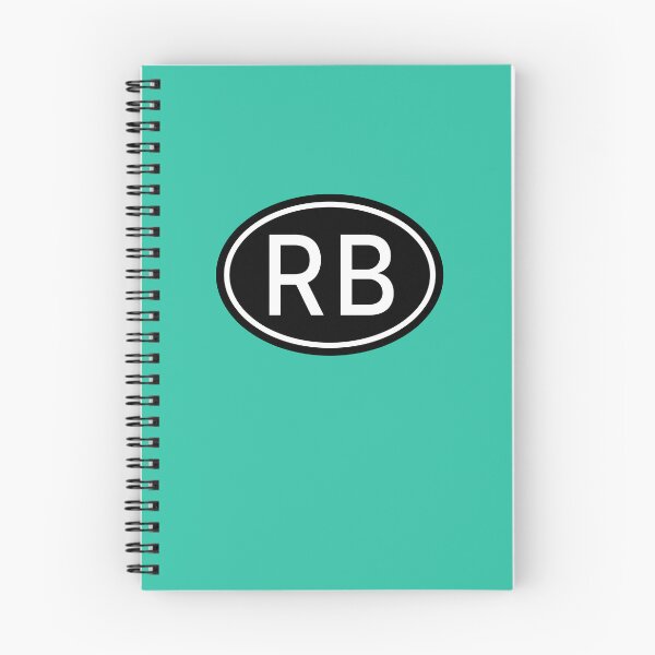 Item preview, RB Initials Monogram Oval White Letters designed and sold by Jeallan Designs.