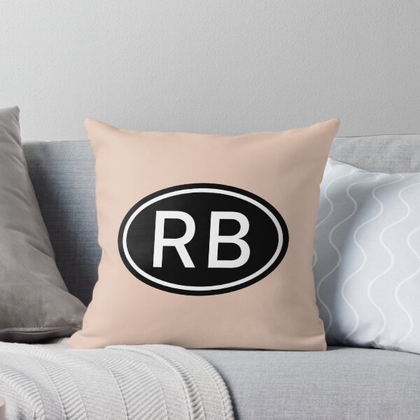 Item preview, RB Initials Monogram Oval White Letters designed and sold by Jeallan Designs.