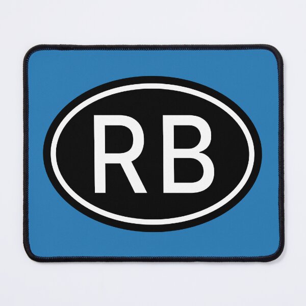 Item preview, RB Initials Monogram Oval White Letters designed and sold by Jeallan Designs.