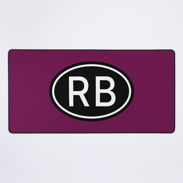 Item preview, RB Initials Monogram Oval White Letters designed and sold by Jeallan Designs.