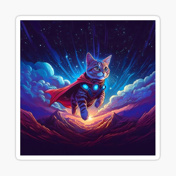 Item preview, "Superhero Cat in Space - Epic Cosmic Feline with Cape" designed and sold by AdrianoRebucci.