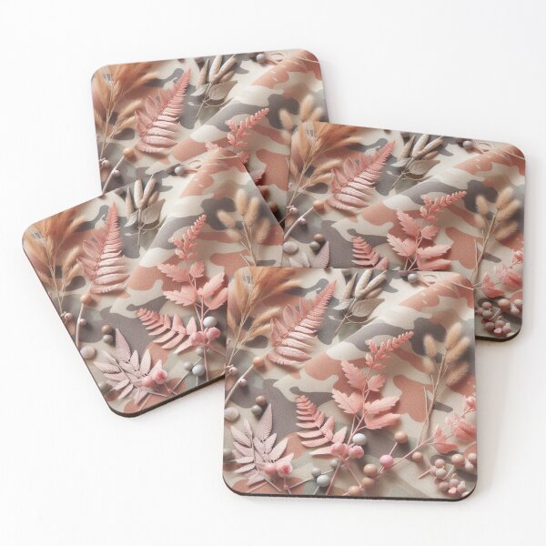 Item preview, Floral Camouflage with Rose Gold Leaves , Soft Colors designed and sold by Gaborai.
