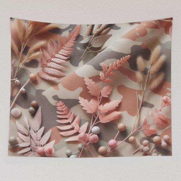 Item preview, Floral Camouflage with Rose Gold Leaves , Soft Colors designed and sold by Gaborai.