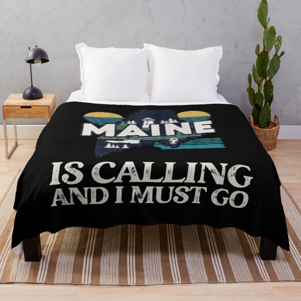 Item preview, Travel saying Maine is calling and I must go: Vintage travel poster Maine - Minimal retro design for tourism fans designed and sold by pod24.