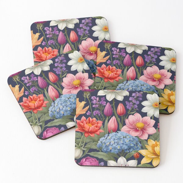 Item preview, Pastel Colorful Flowers Leaves Spring Wildflowers Pattern Floral Poster Design designed and sold by HAKKI ARSLAN.