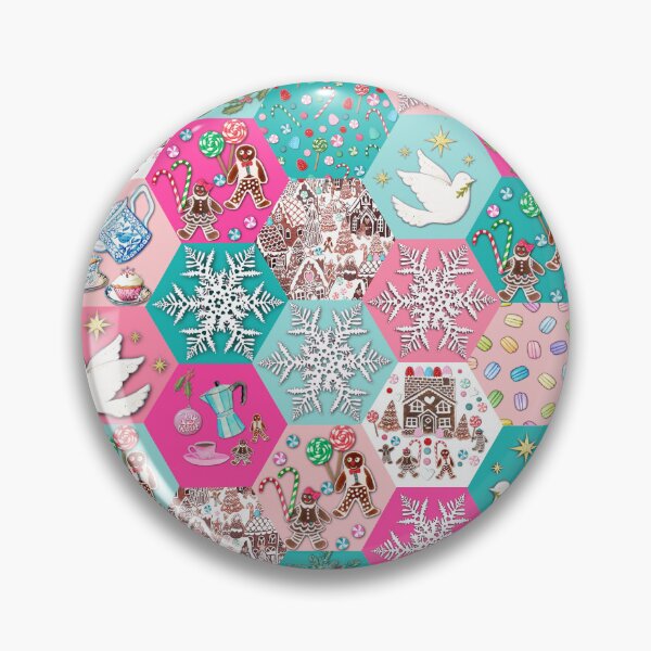 Item preview, Christmas Patchwork with ice skating, hot drinks and sweet treats designed and sold by MagentaRose.