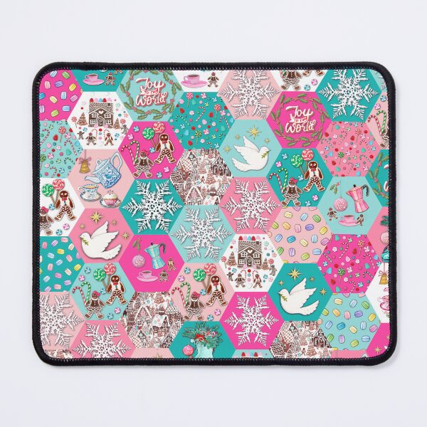 Item preview, Christmas Patchwork with ice skating, hot drinks and sweet treats designed and sold by MagentaRose.