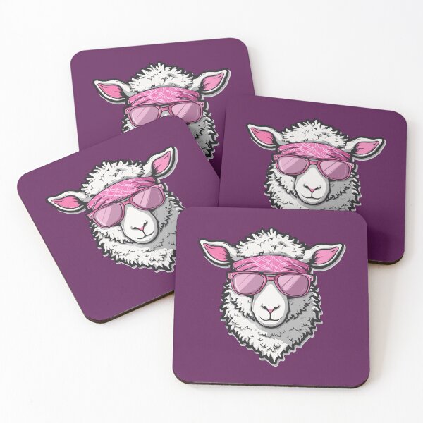 Item preview, Cool sheep with pink sunglasses and headband designed and sold by creationen-surihs.