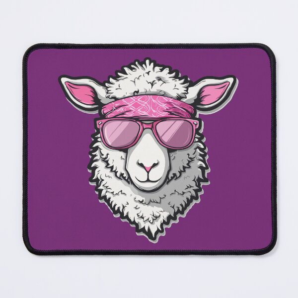 Item preview, Cool sheep with pink sunglasses and headband designed and sold by creationen-surihs.