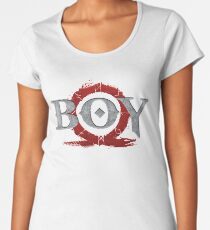 Camiseta premium de cuello ancho Dios de la guerra: chico