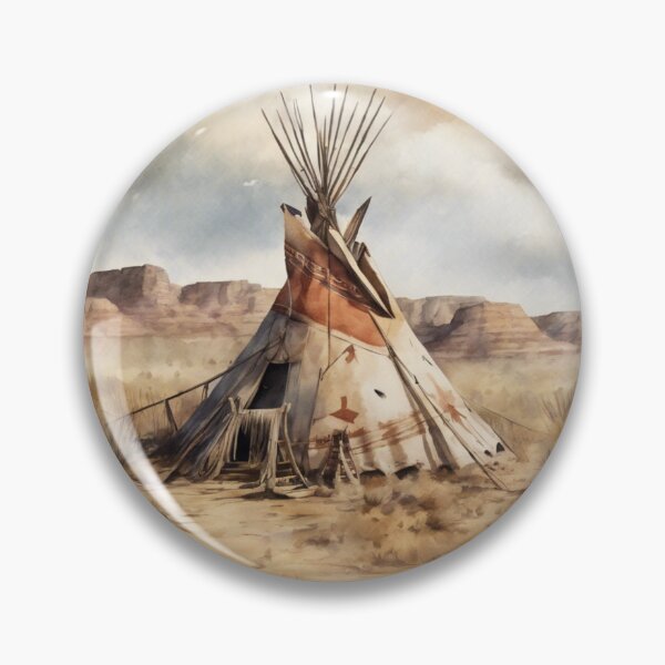 Item preview, Indian wigwam, original art, watercolor designed and sold by TrendyGenZArt.