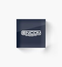 Encom Logo -Tron Acrylic Block