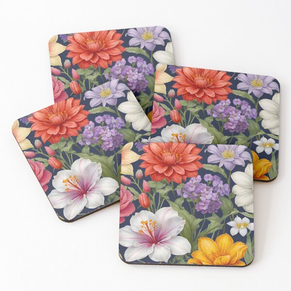 Item preview, Pastel Colorful Flowers Leaves Spring Wildflowers Pattern Floral Poster Design designed and sold by HAKKI ARSLAN.