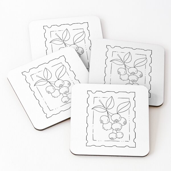 Item preview, Vintage Blueberry Stamp (Black and White) designed and sold by Trifles and Tricksters .