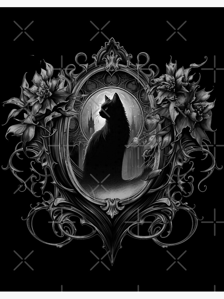 Gothic Black Cat Dark Halloween Design