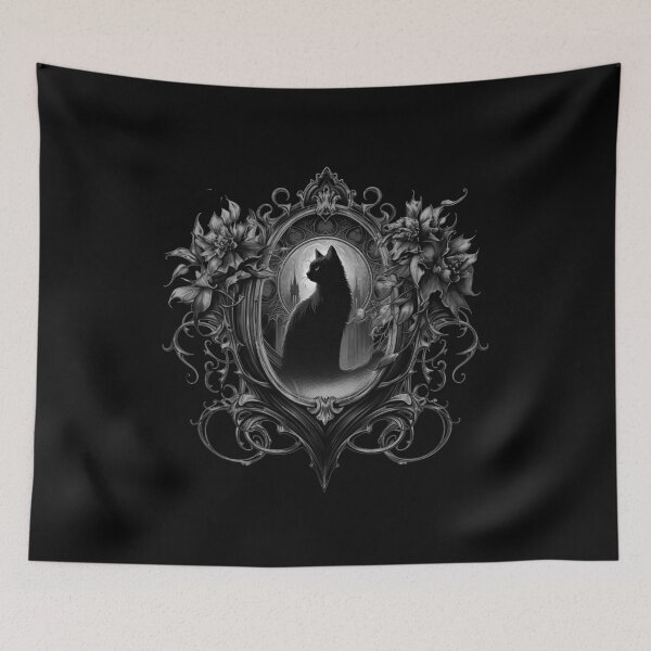 Item preview, Gothic Black Cat Dark Halloween Design designed and sold by LittleMagicShop.