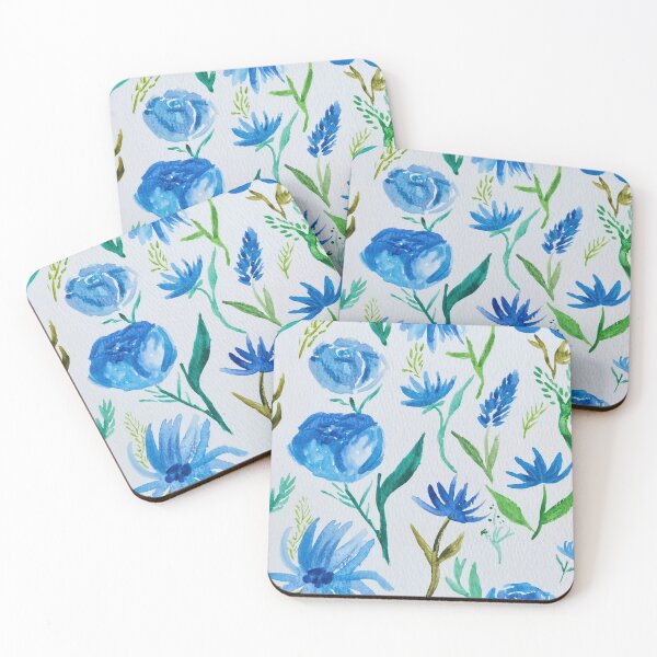 Item preview, Blue Floral Watercolor  designed and sold by avamedia.