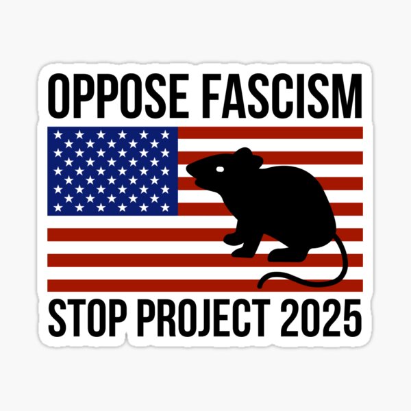 Vista previa del artículo con la obra «Oponerse al fascismo, detener el proyecto 2025. », diseñado y vendido por Rachel the Artist .