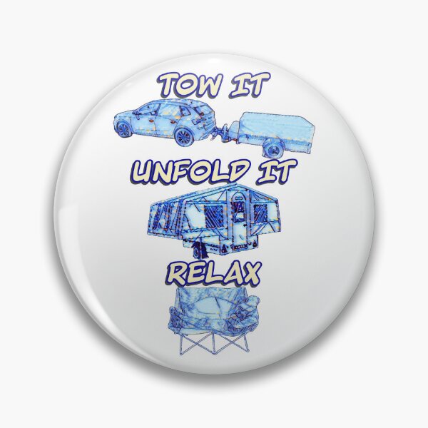 Item preview, Tow it, Unfold it, Relax - Blue and Yellow Folding Camper designed and sold by BeccaAelishe.