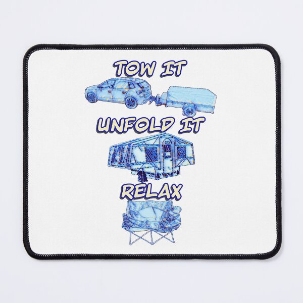 Item preview, Tow it, Unfold it, Relax - Blue and Yellow Folding Camper designed and sold by BeccaAelishe.