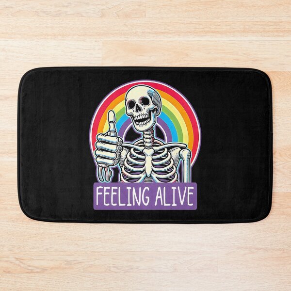 Item preview, Funny Sarcastic Skeleton "Feeling Alive" Thumbs Up Meme designed and sold by Unitepeople.