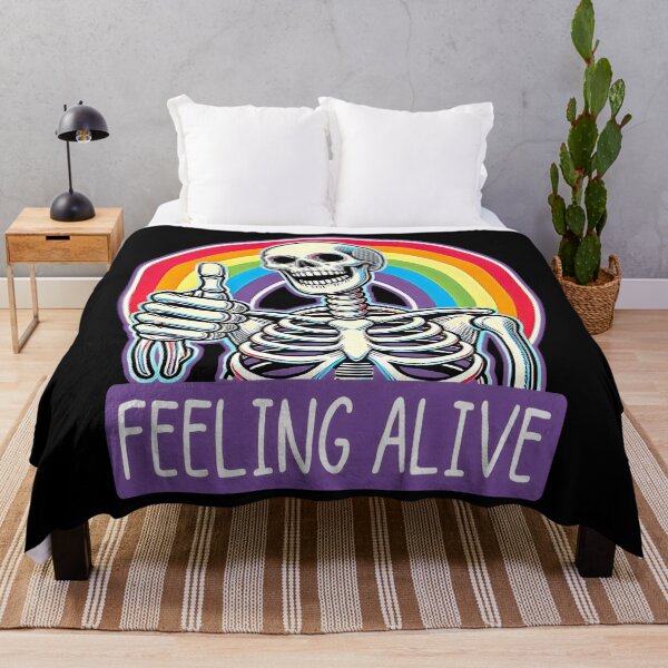 Item preview, Funny Sarcastic Skeleton "Feeling Alive" Thumbs Up Meme designed and sold by Unitepeople.