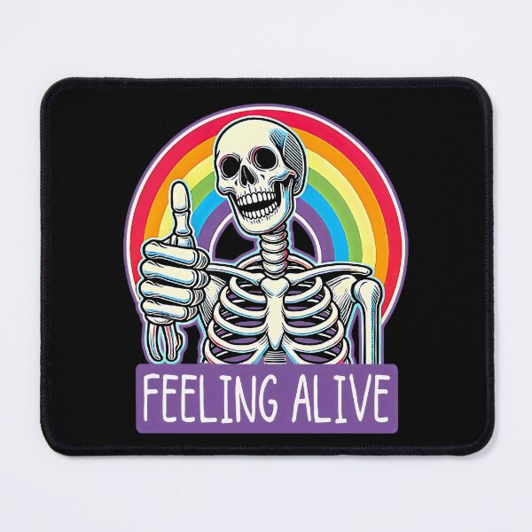 Item preview, Funny Sarcastic Skeleton "Feeling Alive" Thumbs Up Meme designed and sold by Unitepeople.