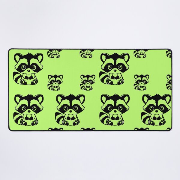 Item preview, RACCOON, PATTERN WITH GREEN BACKGROUND designed and sold by lunacoco81.