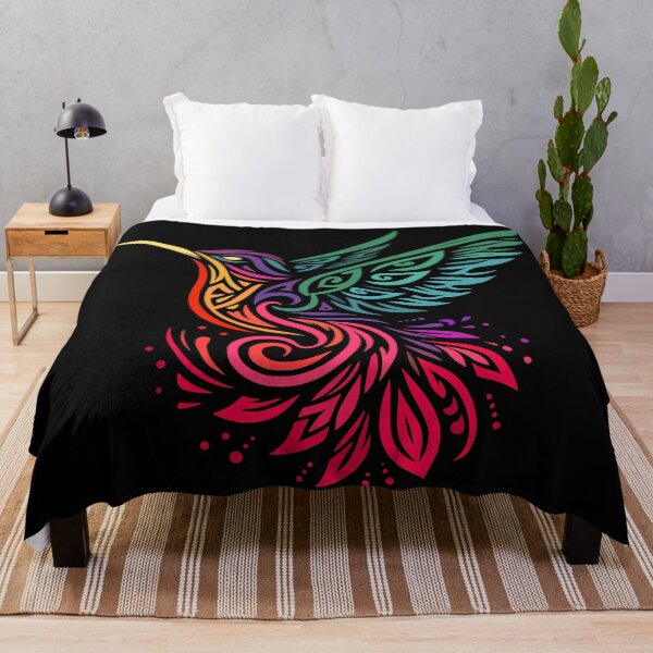 Item preview, Multicolor tribal art hummingbird, fly bird designed and sold by CutOriginalArt.