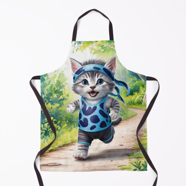 Item preview, A Cute Gray Kitten Jogging designed and sold by pixelplaza.