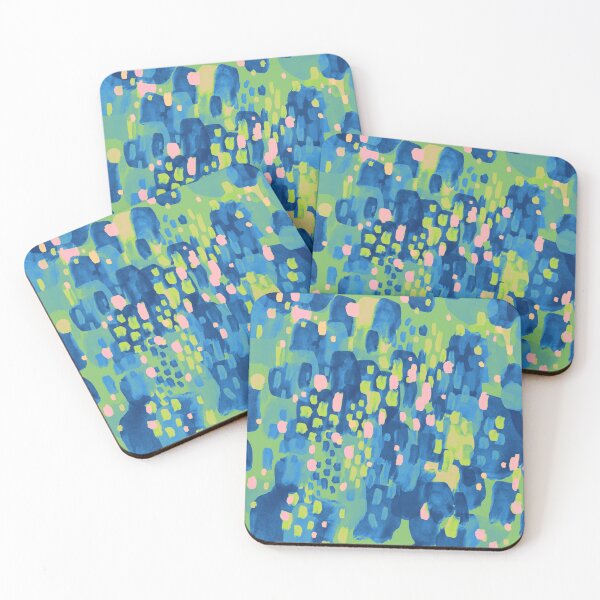 Item preview, Summertime Abstract Brush Strokes - Blue Peach designed and sold by klossisch.