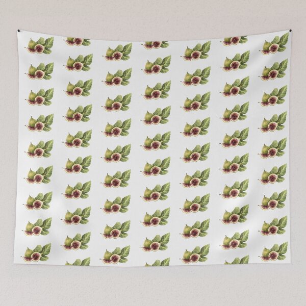 Item preview, Figs with leaves, juicy whole and cut fruit. hand-drawn watercolor sticker  designed and sold by BartolArt.