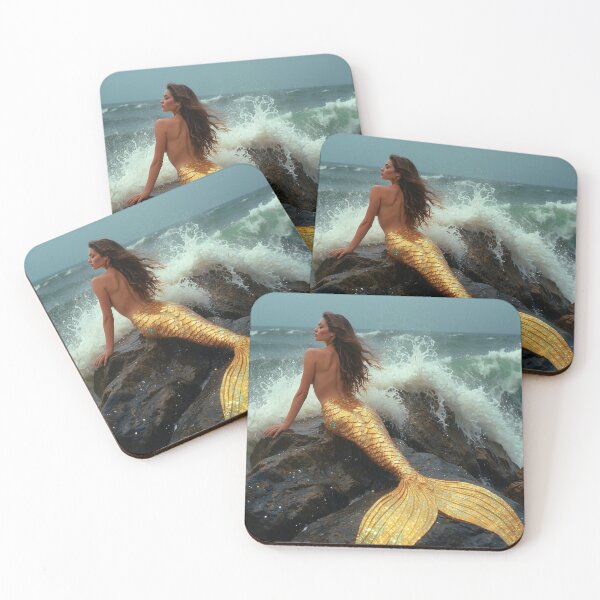 Item preview, Rock Waves Yellow Mermaid designed and sold by piscesmermaid.