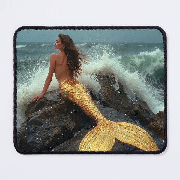 Item preview, Rock Waves Yellow Mermaid designed and sold by piscesmermaid.