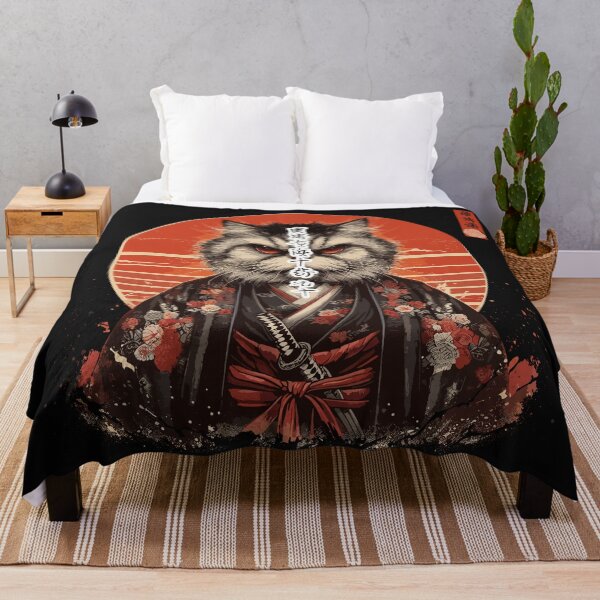 Item preview, Samurai mad Cat in Kimono in Sumi-e Style designed and sold by diegomenjivar92.