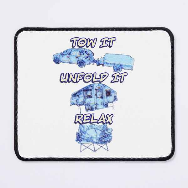 Item preview, Tow it, Unfold it, Relax - Blue and Yellow Folding Camper 2 designed and sold by BeccaAelishe.