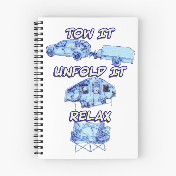 Item preview, Tow it, Unfold it, Relax - Blue and Yellow Folding Camper 2 designed and sold by BeccaAelishe.