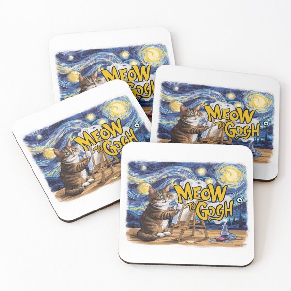 Item preview, Meow to Gogh: Whimsical Cat Painting Starry Night designed and sold by Colorful-Garden.