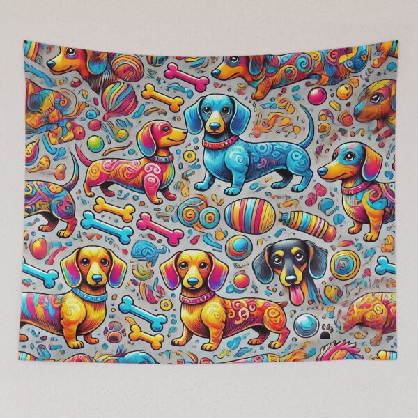 Item preview, Colourful Dachshunds in Playful Patterns designed and sold by Sillytoe.
