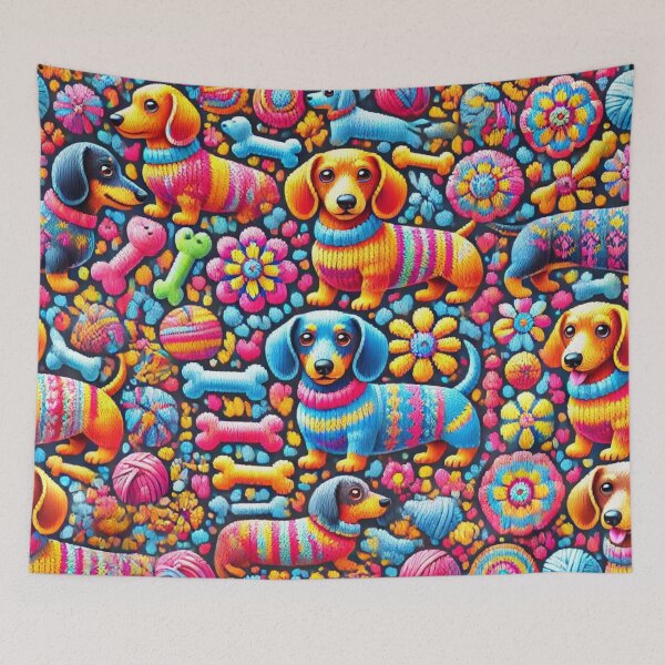 Item preview, Knitted Dachshunds in Cozy Patterns designed and sold by Sillytoe.