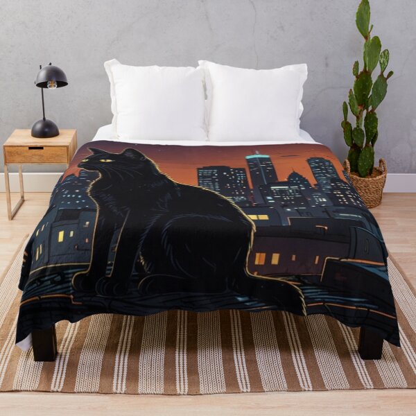 Item preview, Black Cat at Dawn in the City designed and sold by BrohShop.