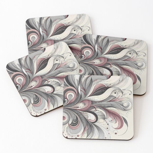 Item preview, Elegant Abstract Swirl Art in Red and Gray designed and sold by ZetaDream.