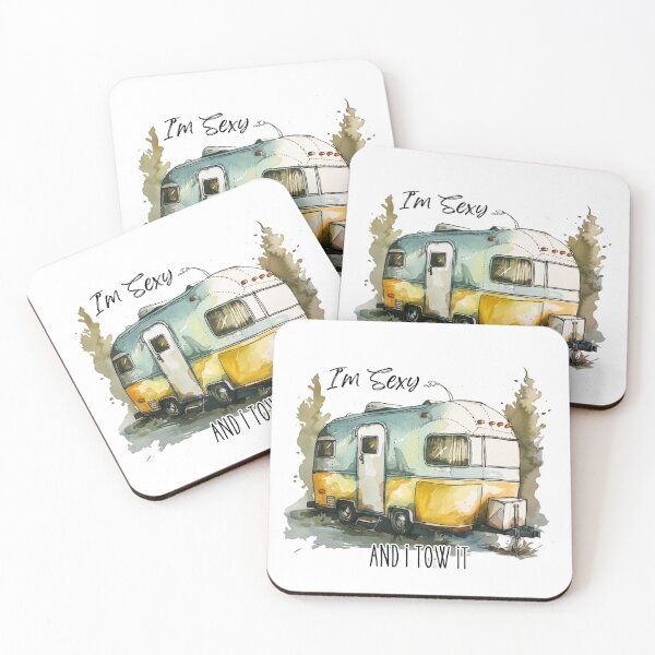 Item preview, I'm Sexy and I Tow It, Vintage Watercolor funny Camper Trailer designed and sold by bimbleDIY.