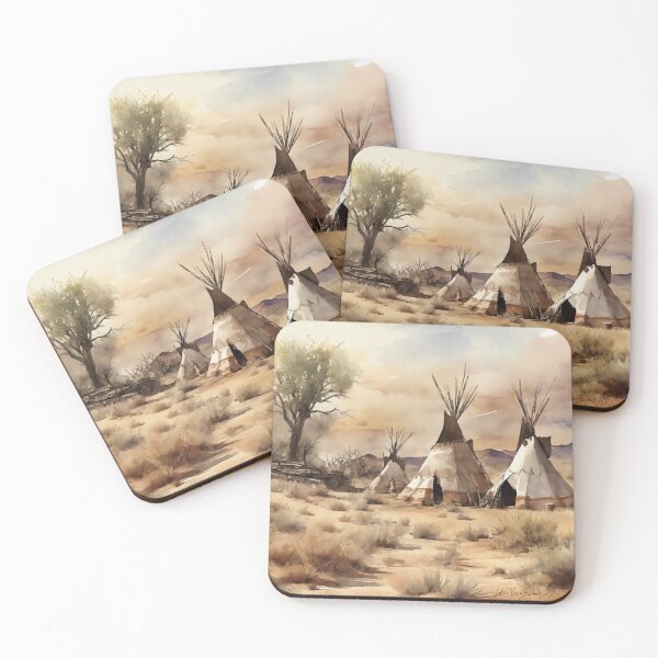 Item preview, Wigwams, original art, watercolor designed and sold by TrendyGenZArt.