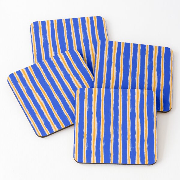 Item preview, Dry Brush Stripes - Cobalt and Orange designed and sold by marialindemann.