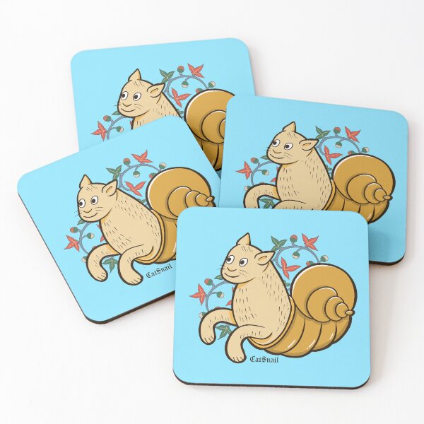 Item preview, Medieval Cat Snail Cute Drawing designed and sold by MariOyama.